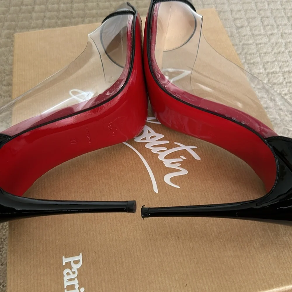 Christian Louboutin Size 37 Patent PVC Debout 100 Pumps Transparent - Picture 4 of 6